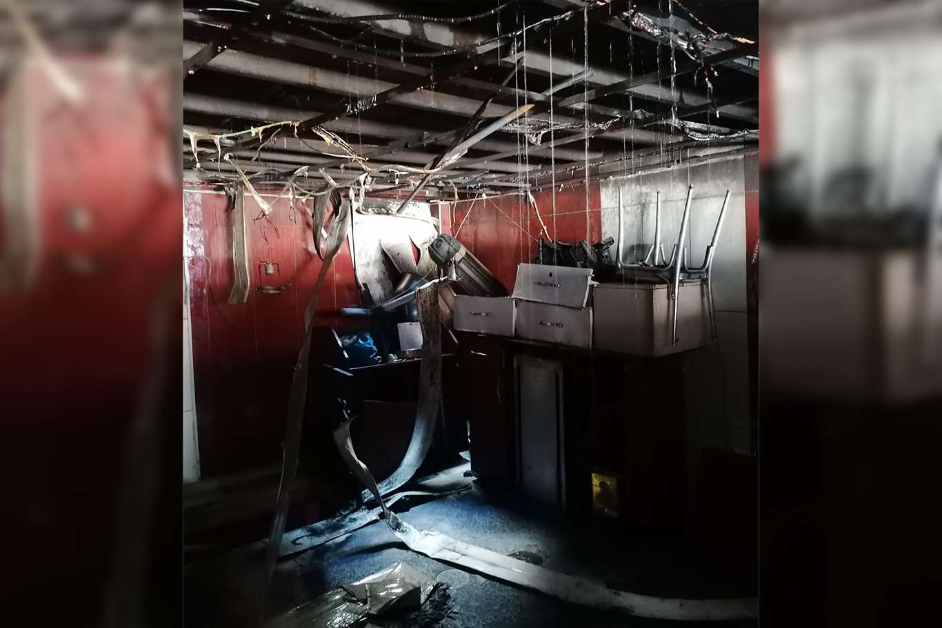 İş yerinde çıkan yangın maddi hasara neden oldu